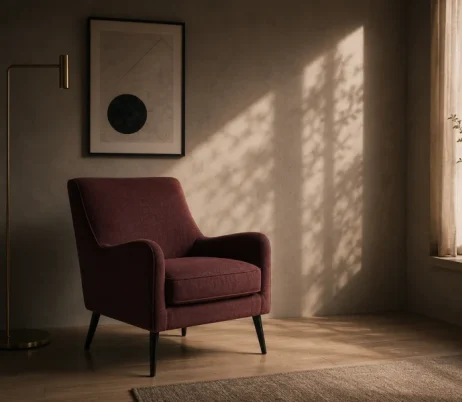 1db430b1-dfde-4f4f-bef5-5a7b28dd472f Red arm chair in counselling room