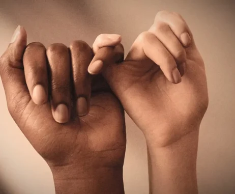 image Couple with pink fingers interlocked - Couples Counselling in Buckinghamshire, Berkshire